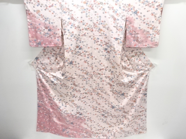 流水に花鳥模様付け下げ小紋着物